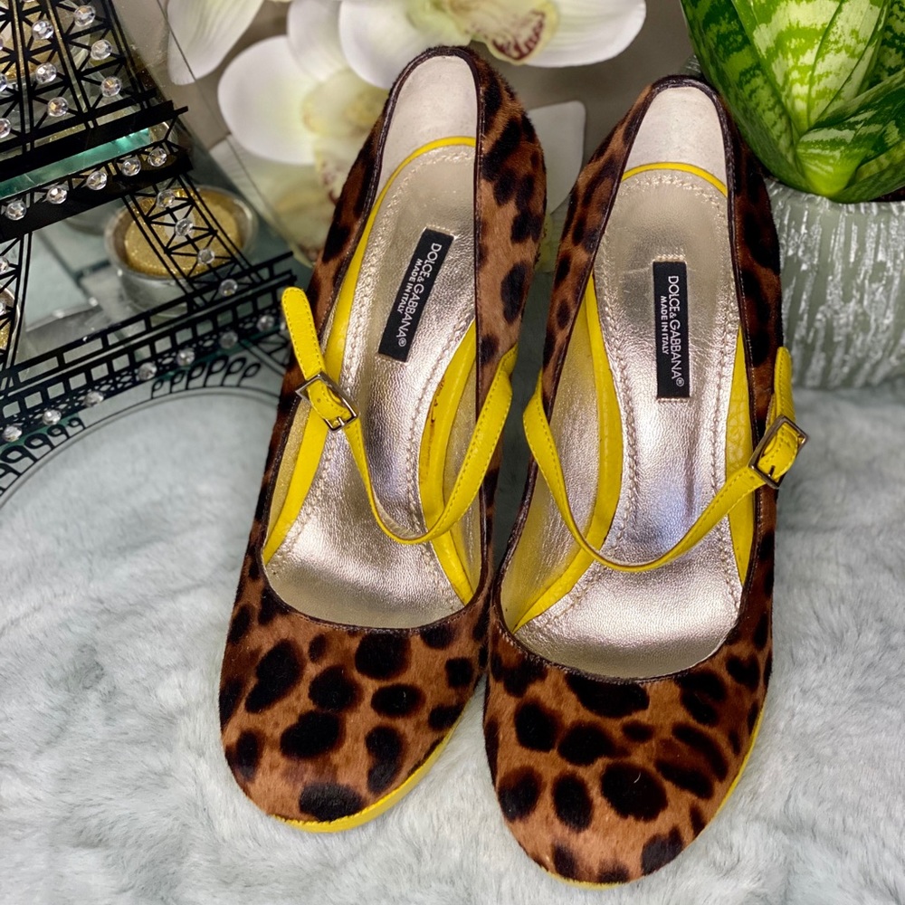 DOLCE AND GABBANA LEOPARD PLARTFORM SANDALS